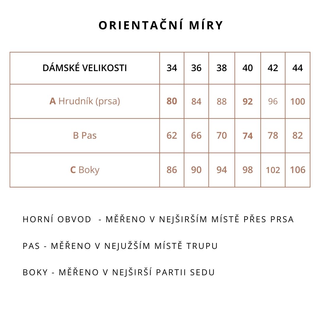 tallyou. orientační míry